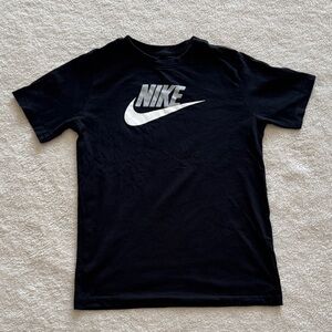 Nike Kids Black Tee with White Logo